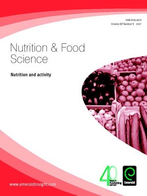 cover image of Nutrition & Food Science, Volume 37, Issue 5